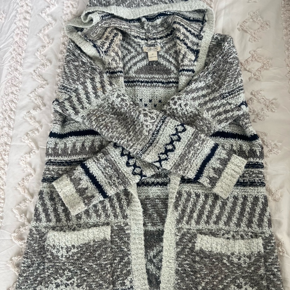 Cozy Gray Patterned Women's Sweater